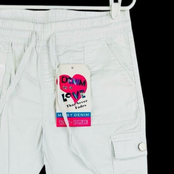 Tag Blue Women's Stretch Pull-on White Lightweight Cargo Capri Pants Size 10 NWT - Picture 6 of 12